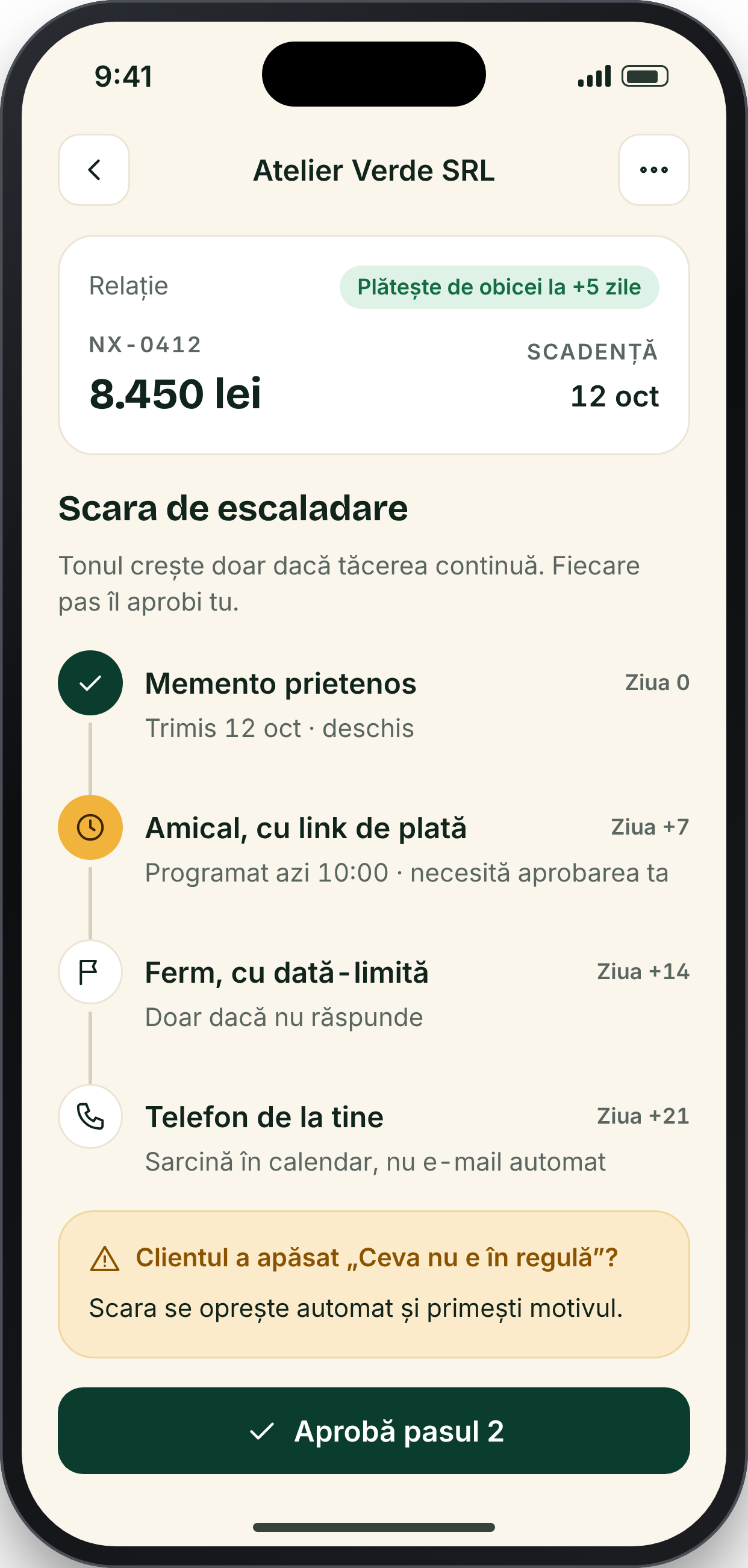 SCADENT, ecran: Scara de escaladare