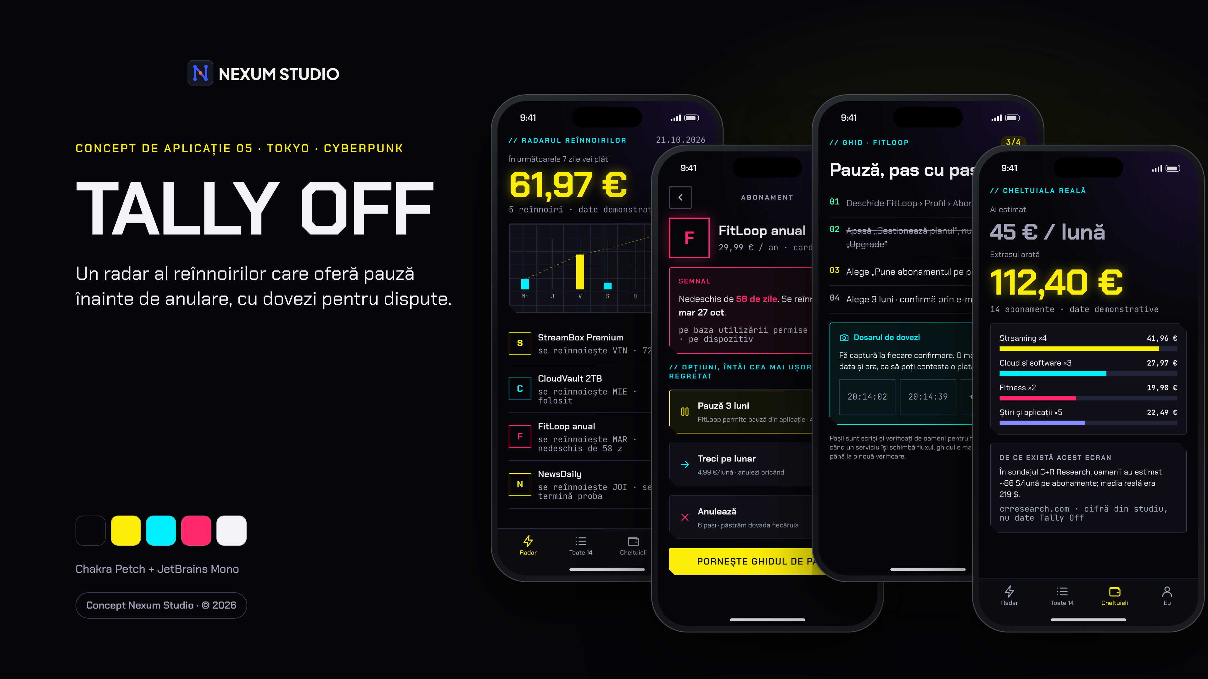 TALLY OFF: ecrane cheie în rame de dispozitiv