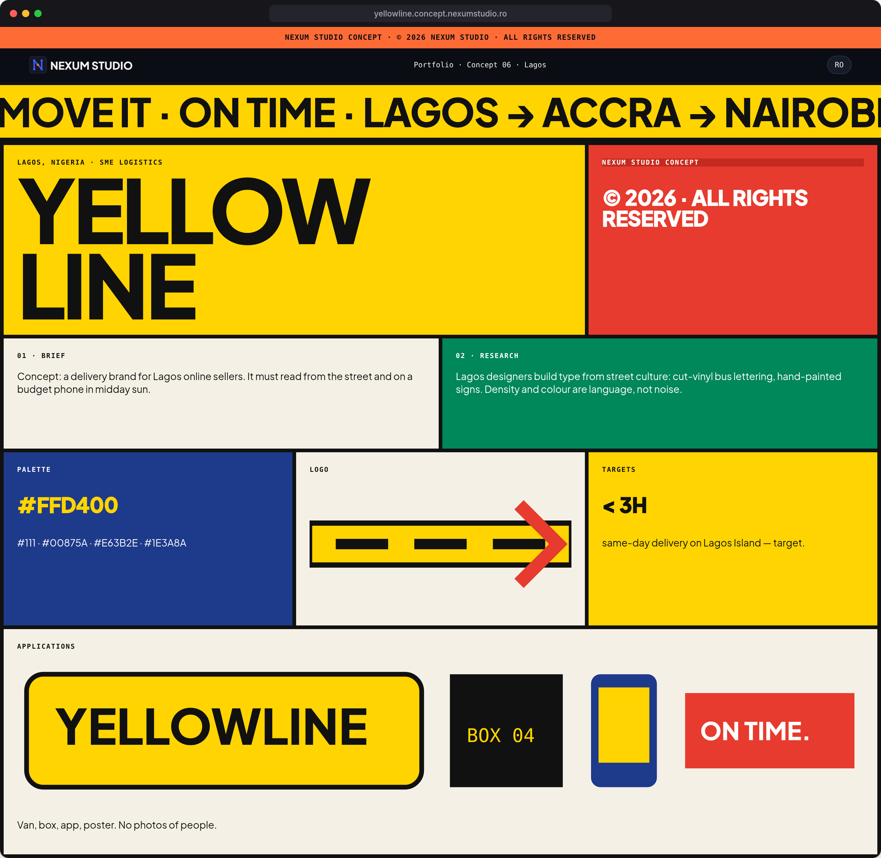 YELLOWLINE: Main panel, desktop
