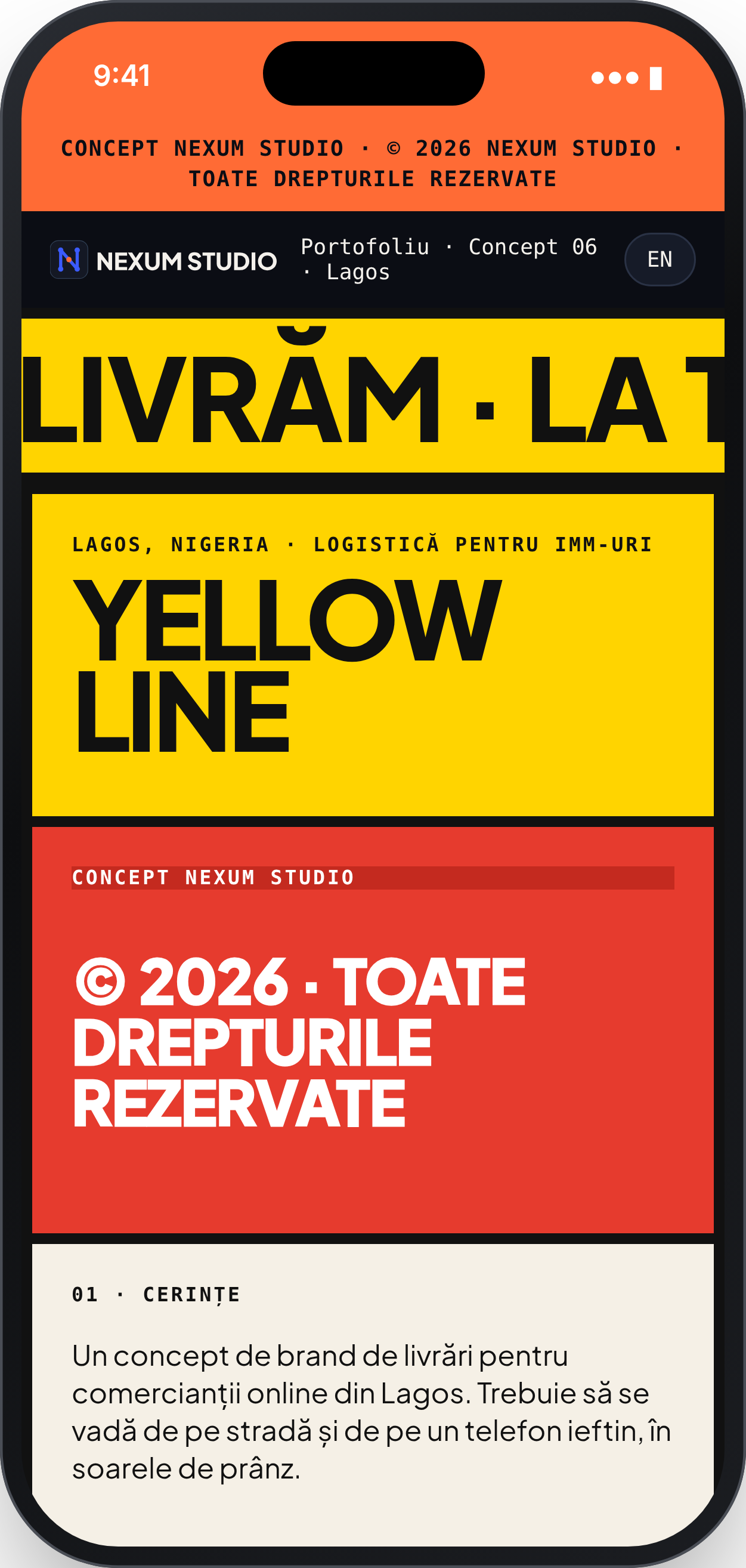 YELLOWLINE: Prima secțiune, telefon