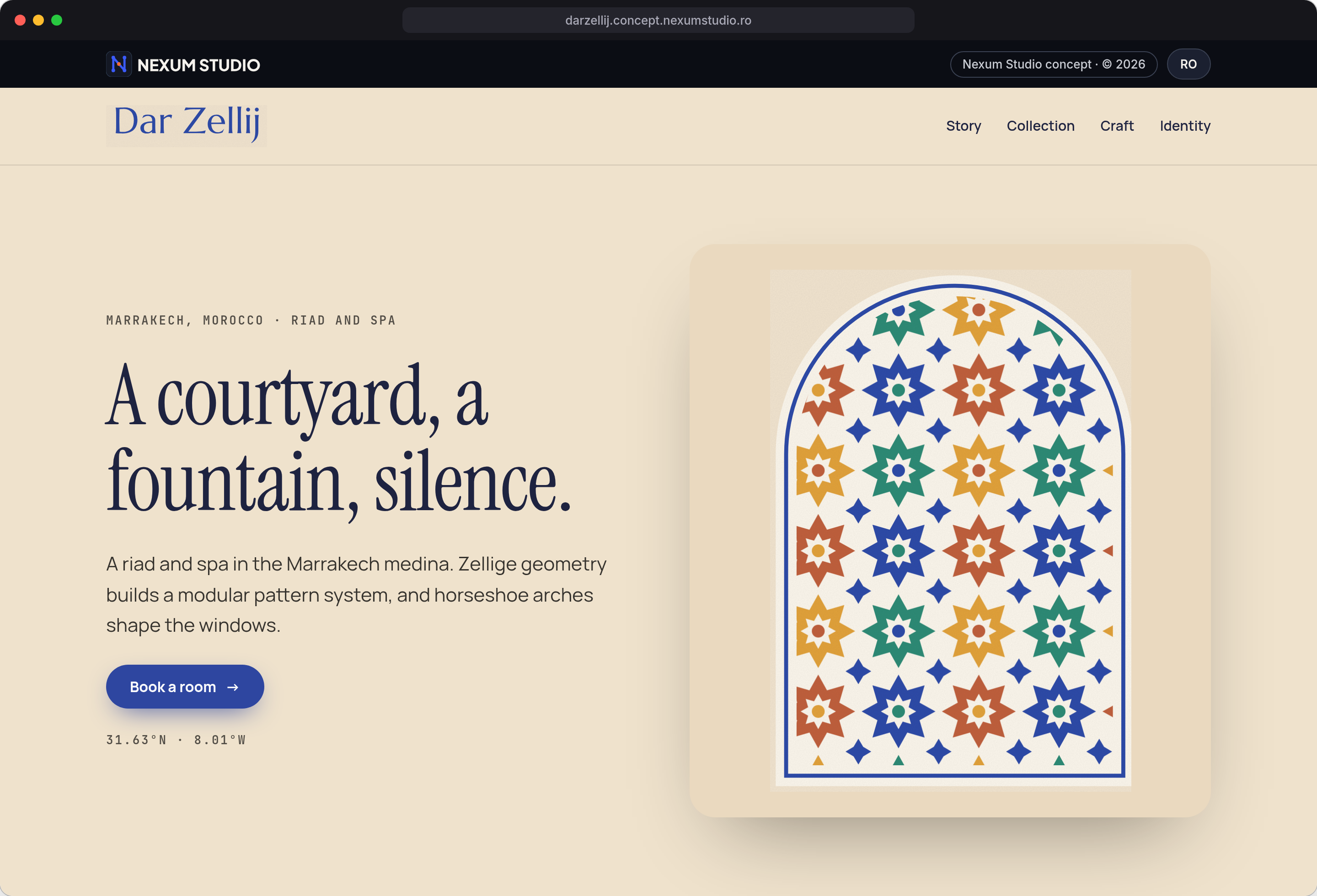 DAR ZELLIJ: First fold, desktop