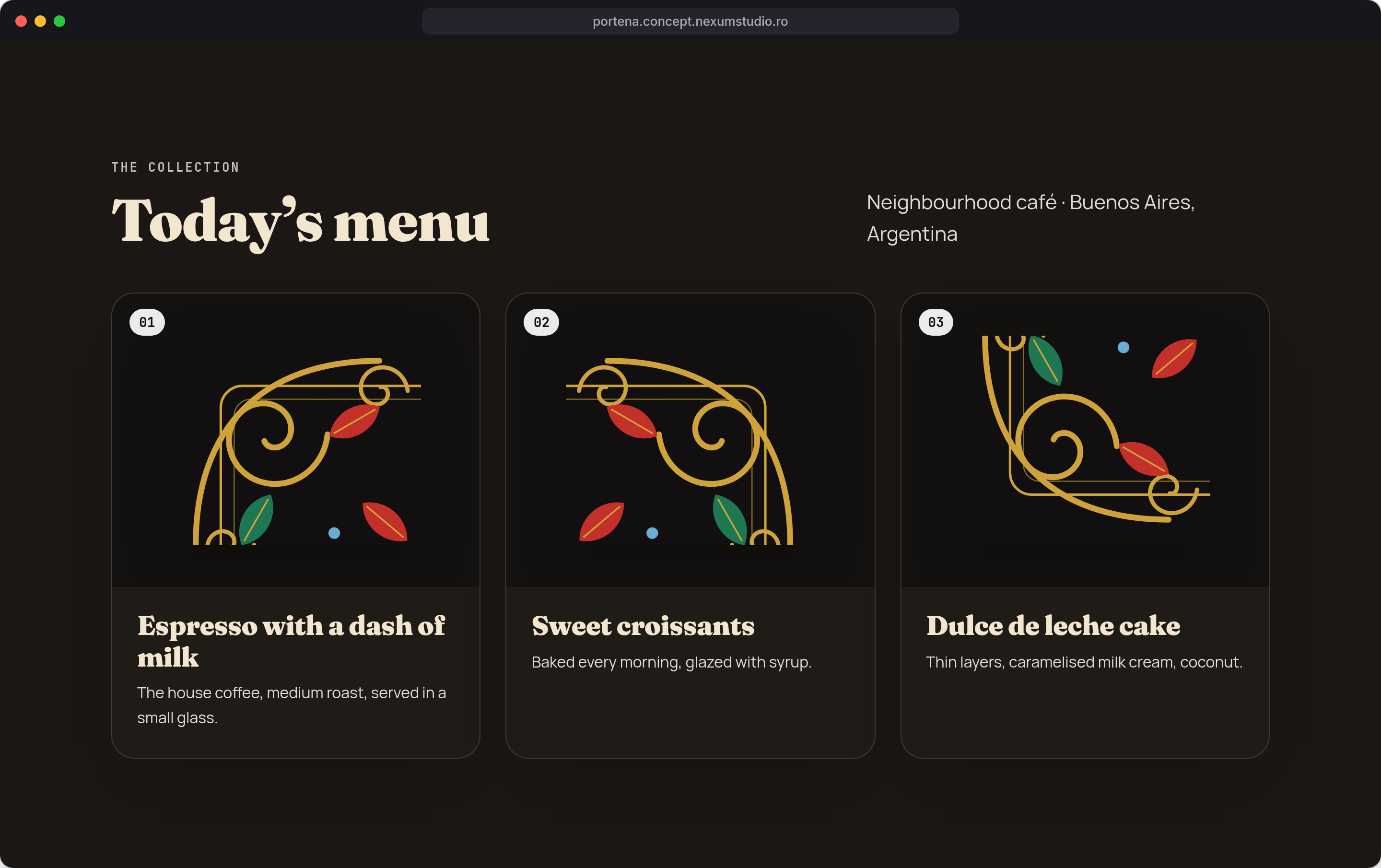 PORTEÑA: The collection, desktop