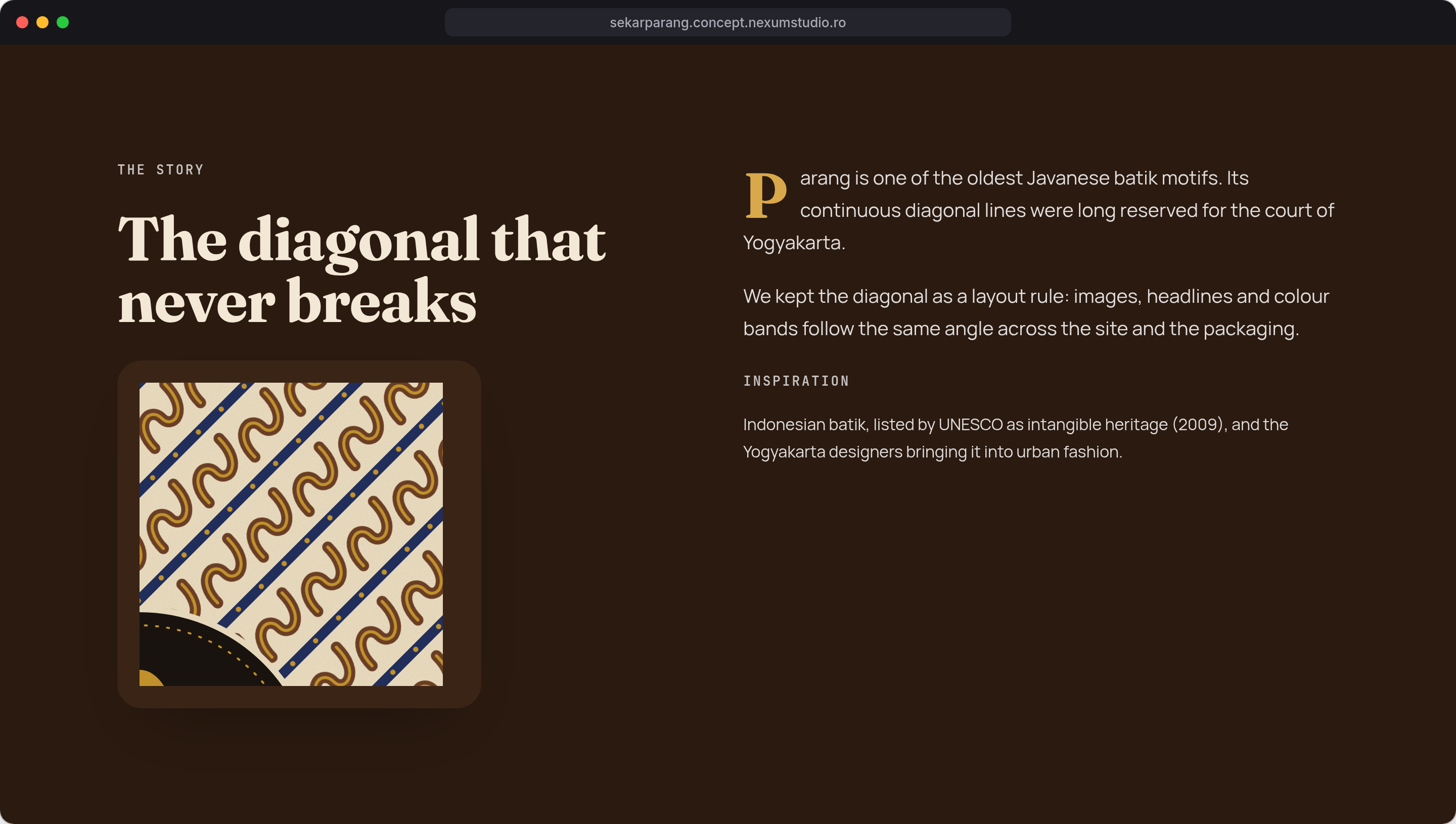 SEKAR PARANG: The story, desktop